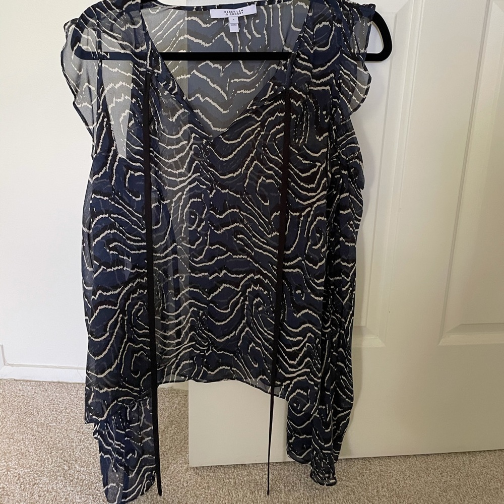 Flare sleeve sheer top